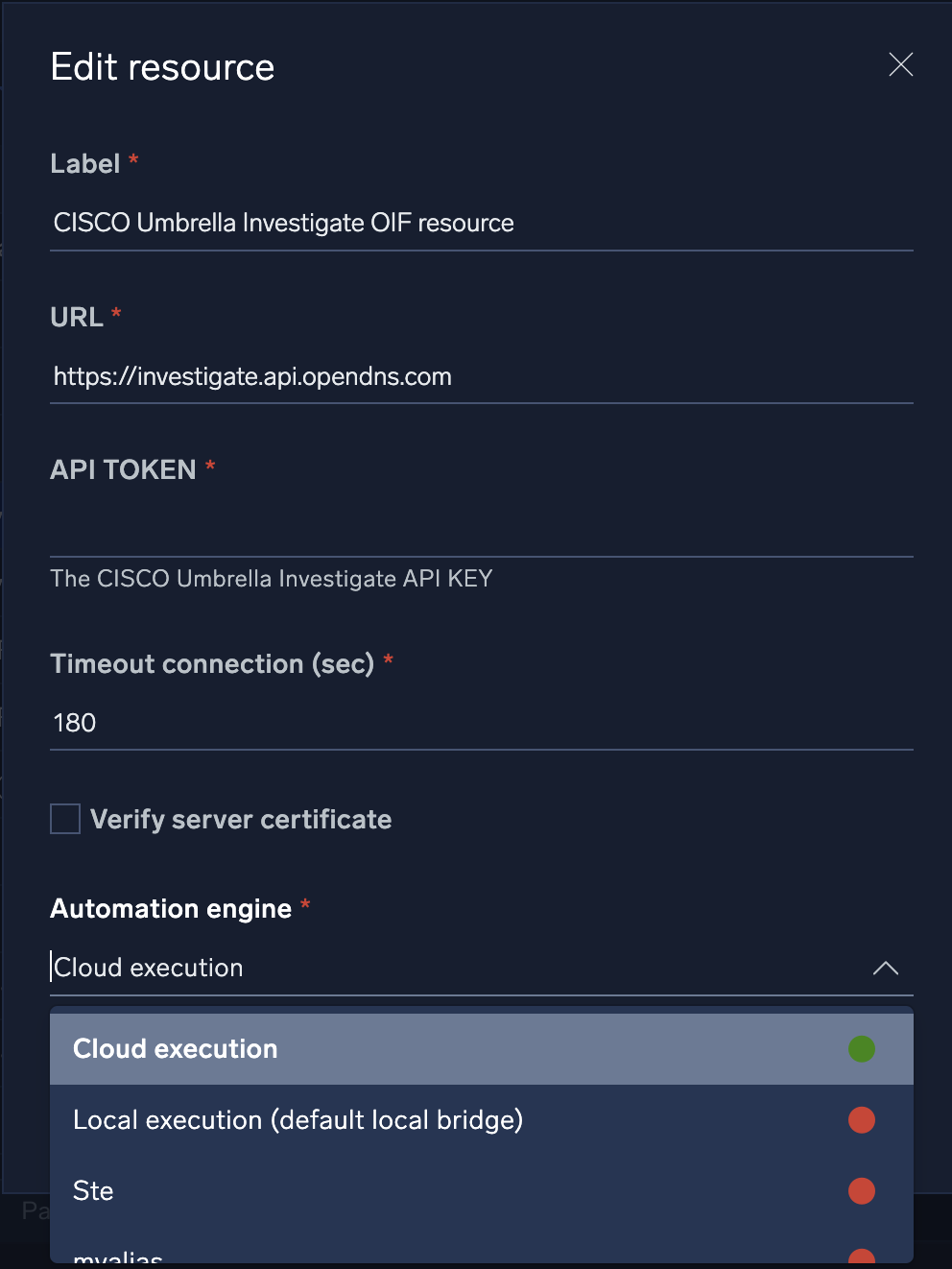 Automation engine field