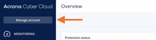 Acronis manage account