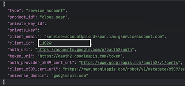 Client ID from JSON file